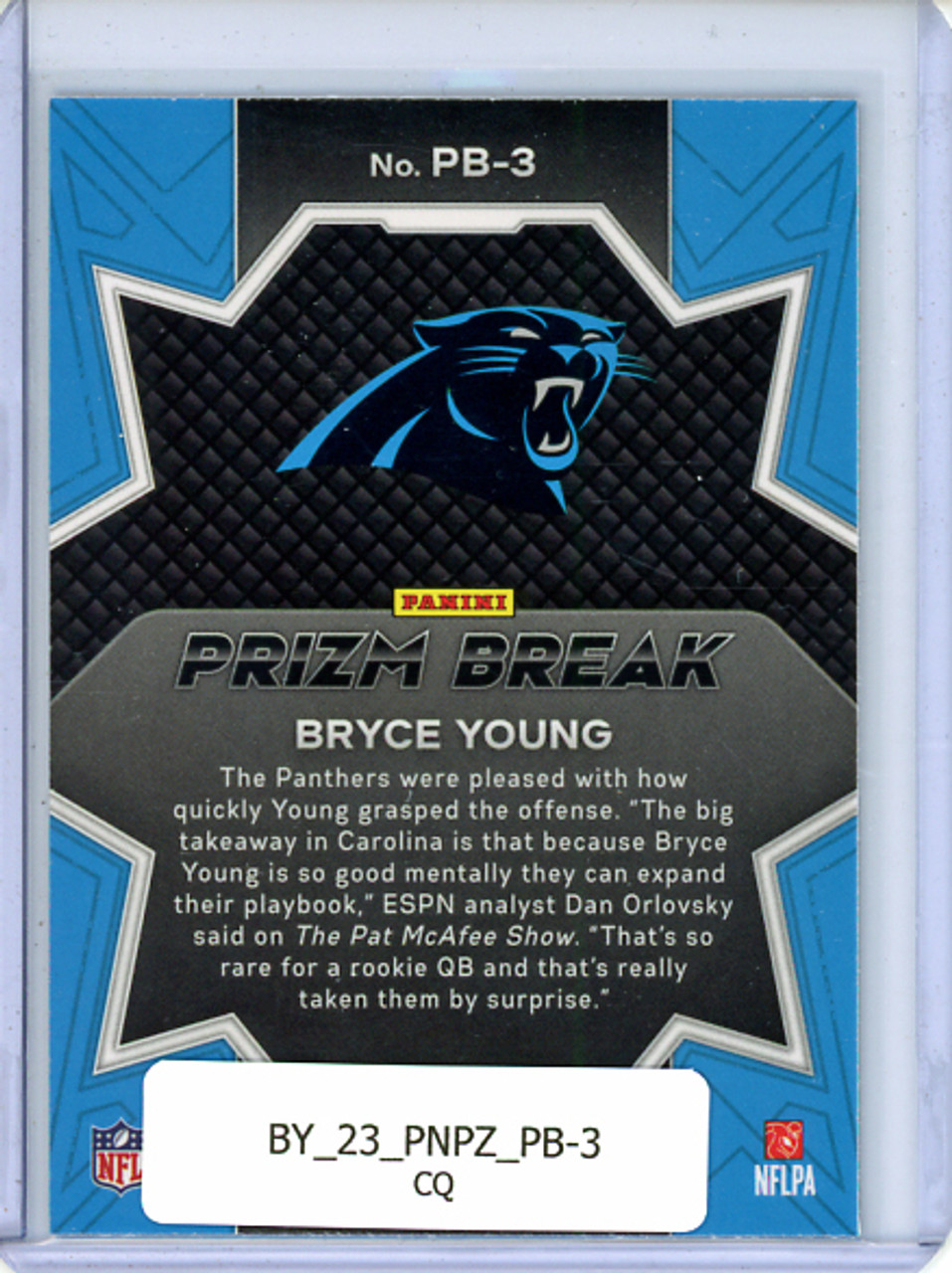 Bryce Young 2023 Prizm, Prizm Break #PB-3 (CQ)