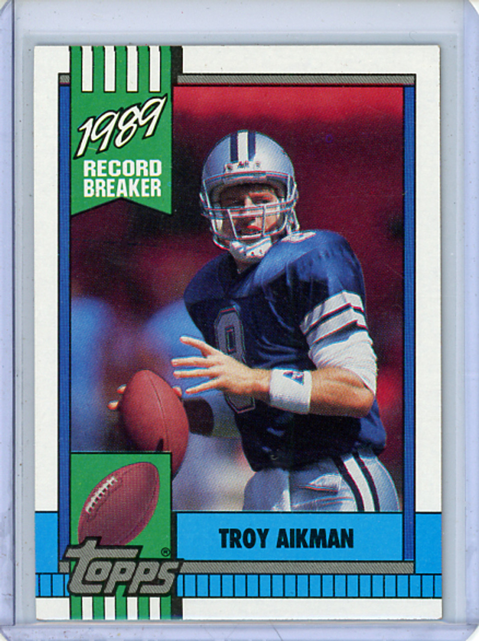 Troy Aikman 1990 Topps #3 Record Breaker (CQ)