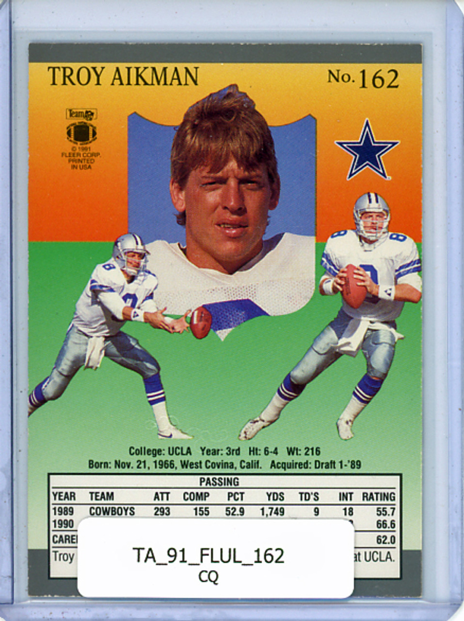 Troy Aikman 1991 Ultra #162 (CQ)