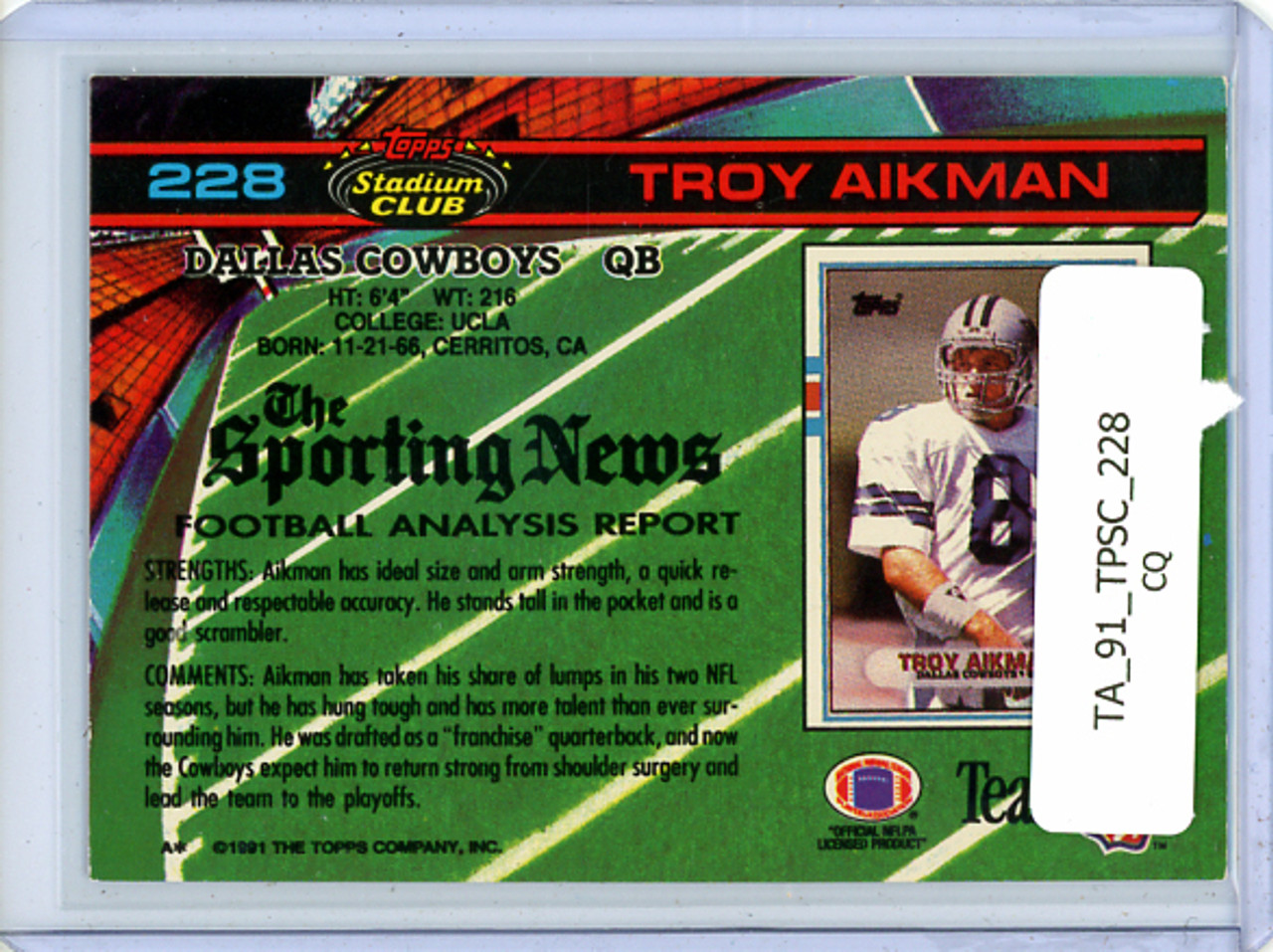 Troy Aikman 1991 Stadium Club #228 (CQ)