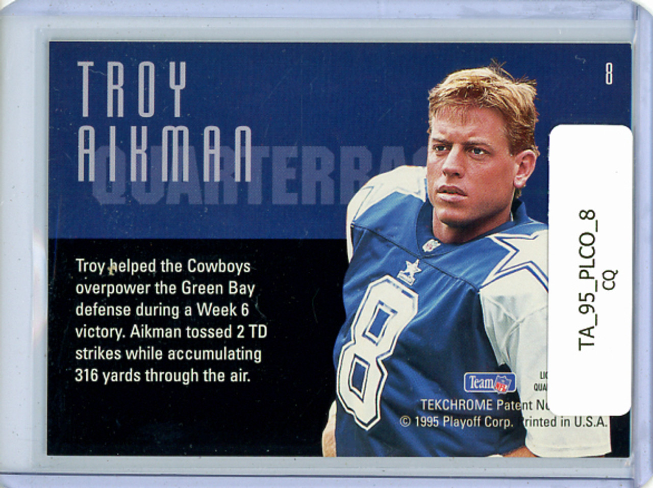 Troy Aikman 1995 Playoff Contenders #8 (CQ)