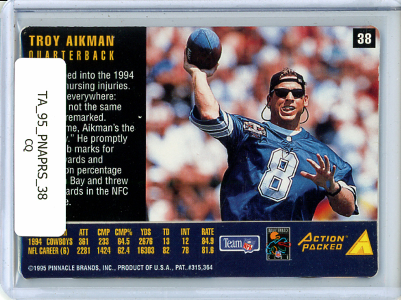 Troy Aikman 1995 Action Packed Rookies & Stars #38 (CQ)