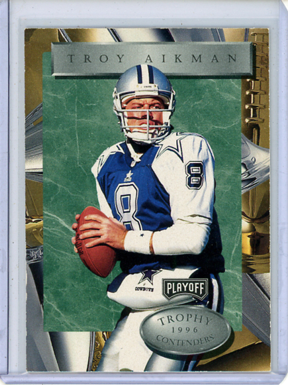 Troy Aikman 1996 Playoff Trophy Contenders #2 (CQ)