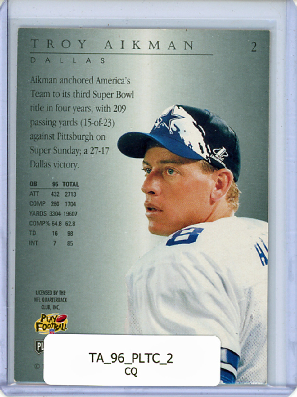 Troy Aikman 1996 Playoff Trophy Contenders #2 (CQ)