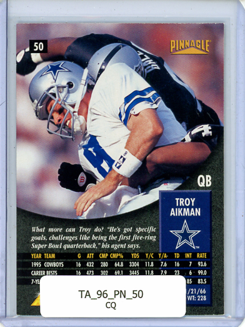 Troy Aikman 1996 Pinnacle #50 (CQ)