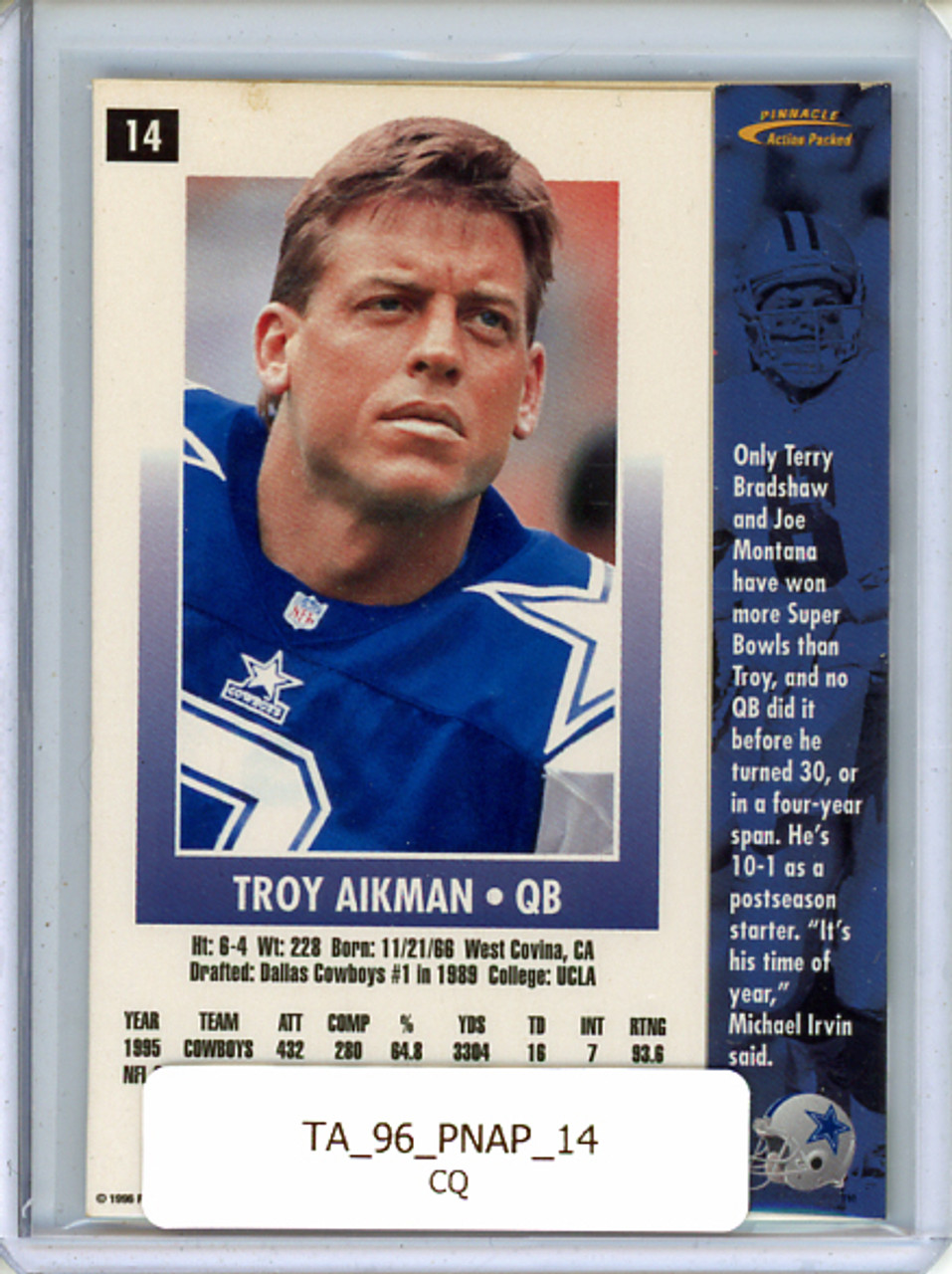 Troy Aikman 1996 Action Packed #14 (CQ)