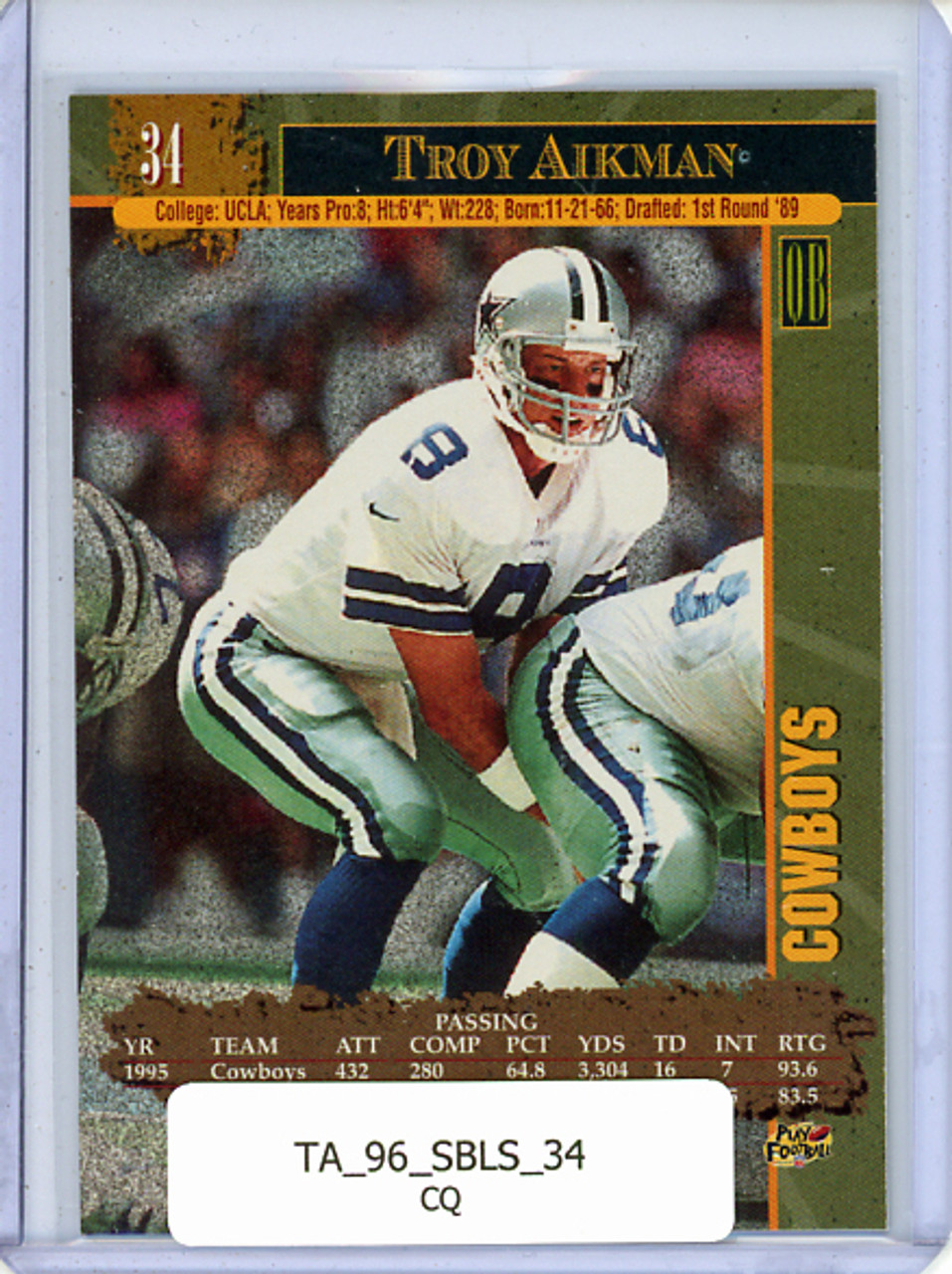 Troy Aikman 1996 Score Board Lasers #34 (CQ)