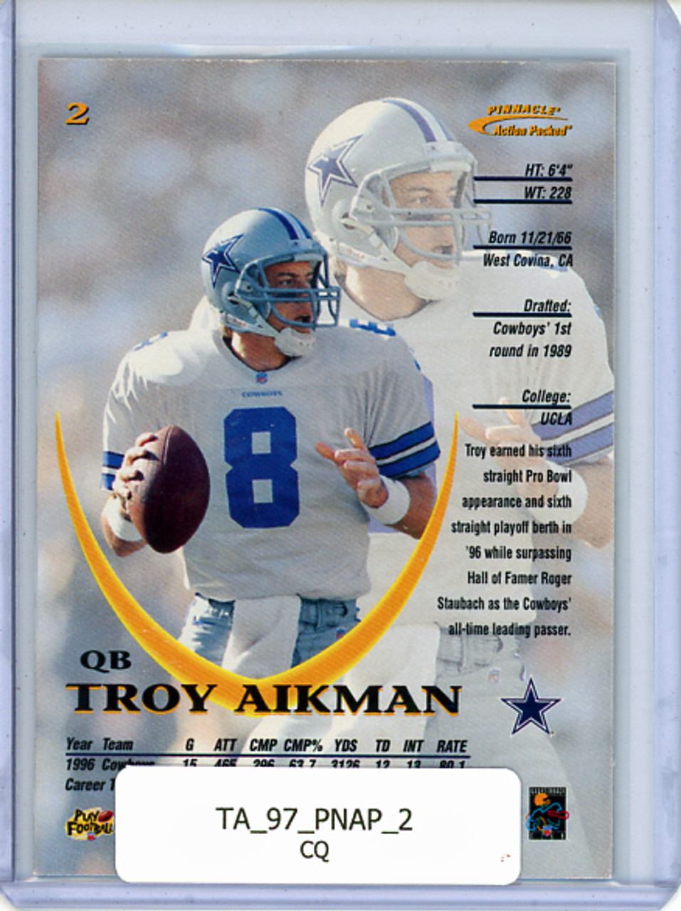 Troy Aikman 1997 Action Packed #2 (CQ)