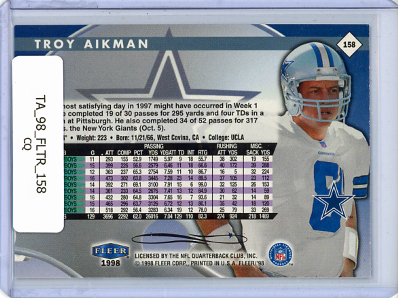 Troy Aikman 1998 Tradition #158 (CQ)