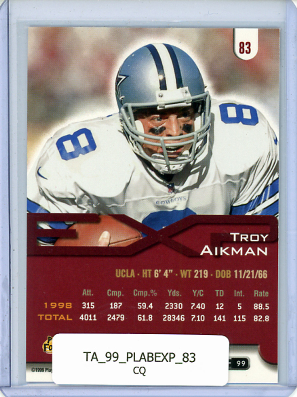 Troy Aikman 1999 Playoff Absolute EXP #83 (CQ)