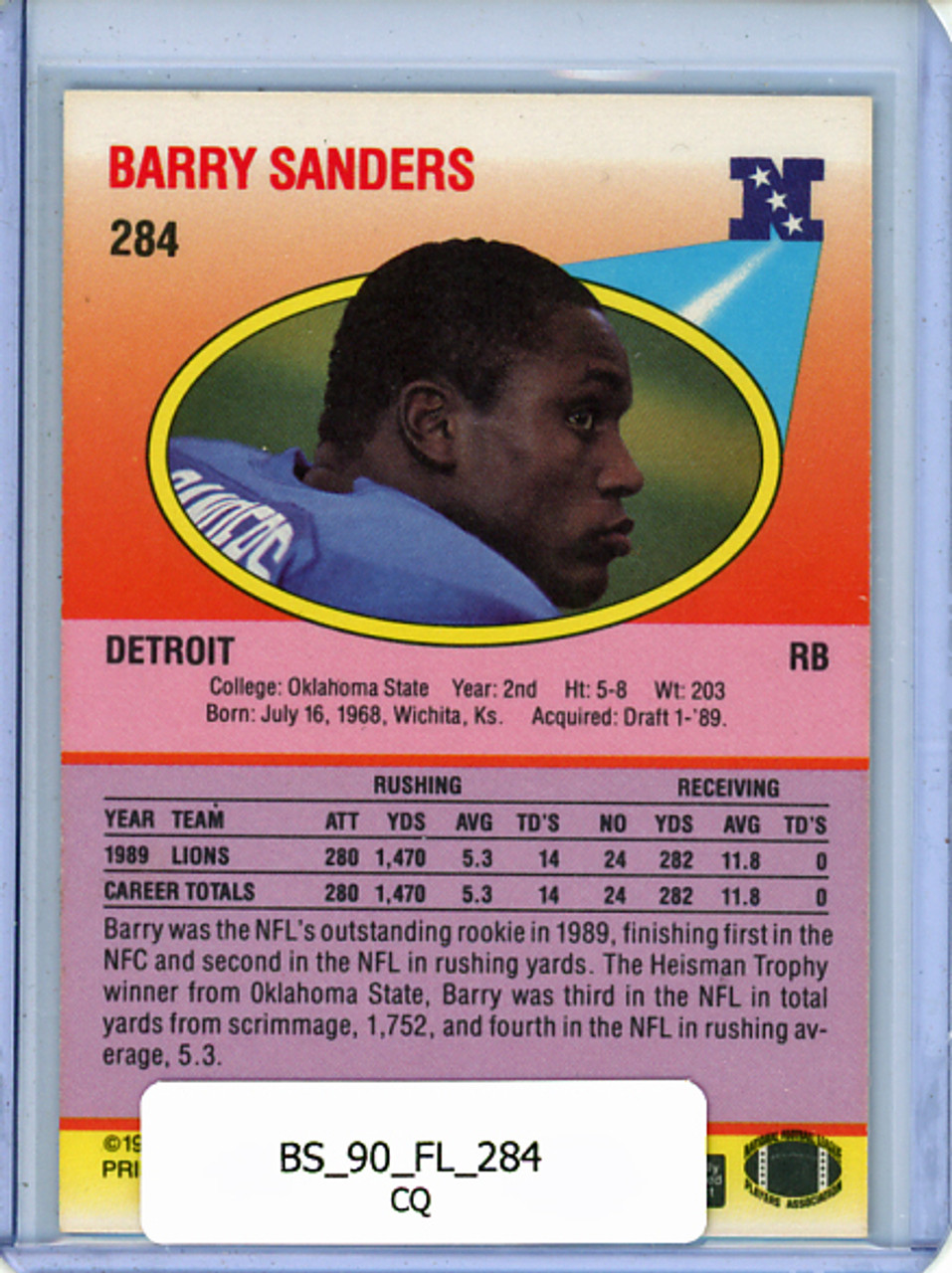 Barry Sanders 1990 Fleer #284 (CQ)