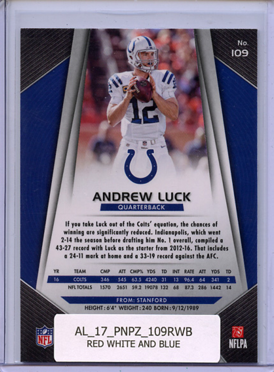 Andrew Luck 2017 Prizm #109 Red White & Blue
