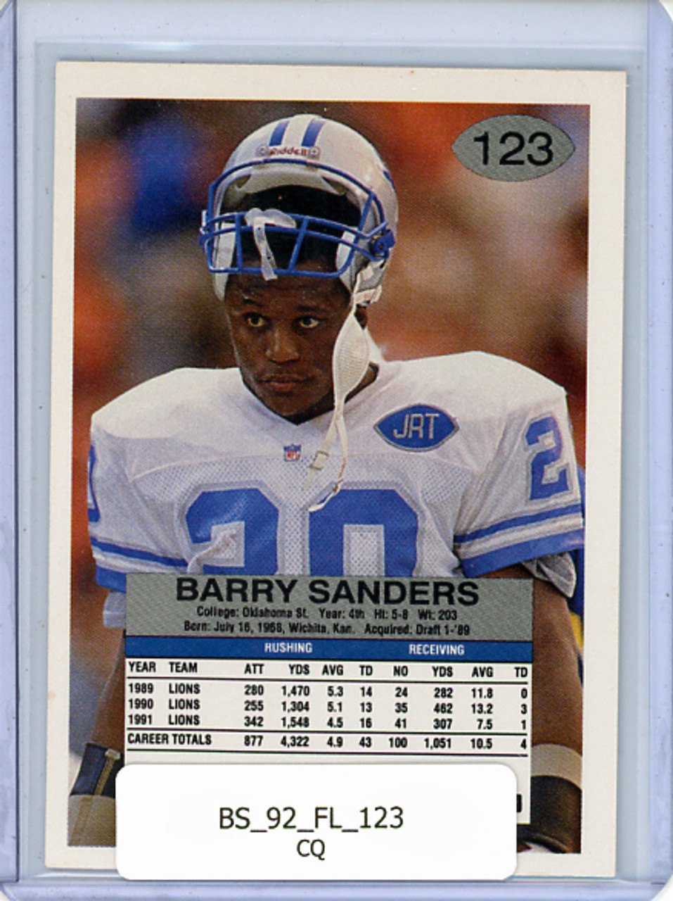 Barry Sanders 1992 Fleer #123 (CQ)