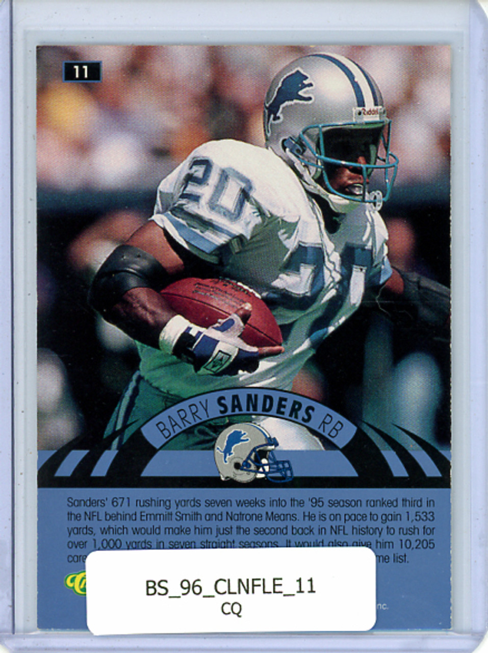 Barry Sanders 1996 Classic NFL Experience #11 (CQ)