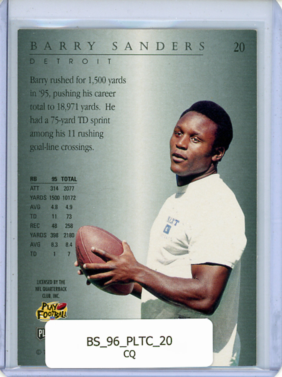 Barry Sanders 1996 Playoff Trophy Contenders #20 (CQ)