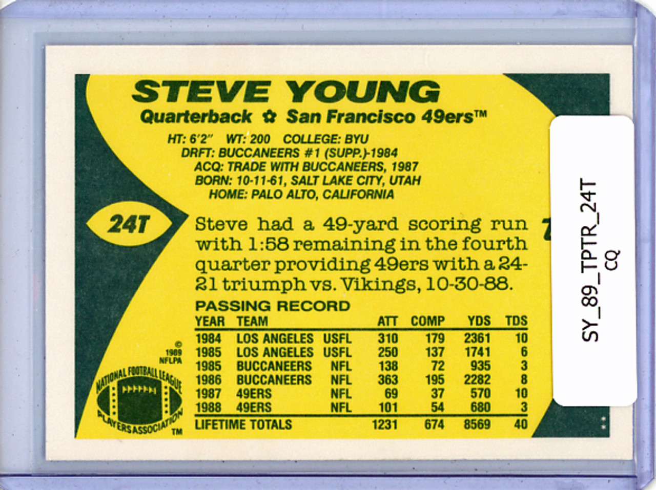 Steve Young 1989 Topps Traded #24T (CQ)