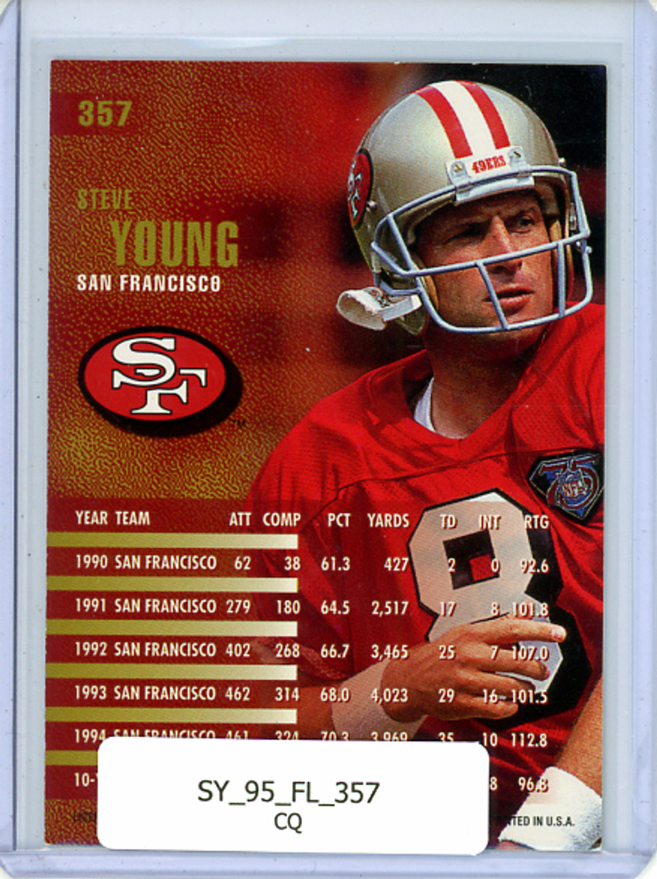 Steve Young 1995 Fleer #357 (CQ)