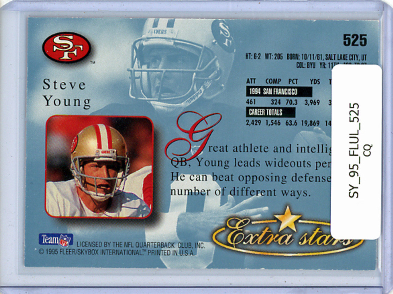 Steve Young 1995 Ultra #525 Extra Stars (CQ)