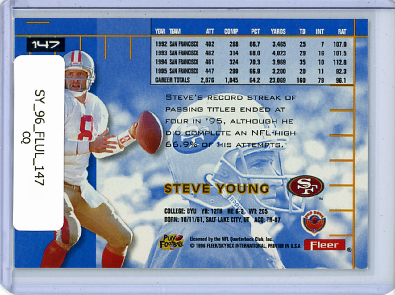 Steve Young 1996 Ultra #147 (CQ)