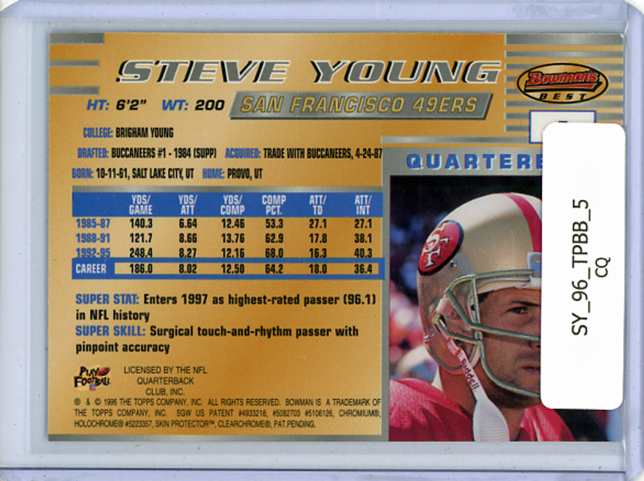 Steve Young 1996 Bowman's Best #5 (CQ)