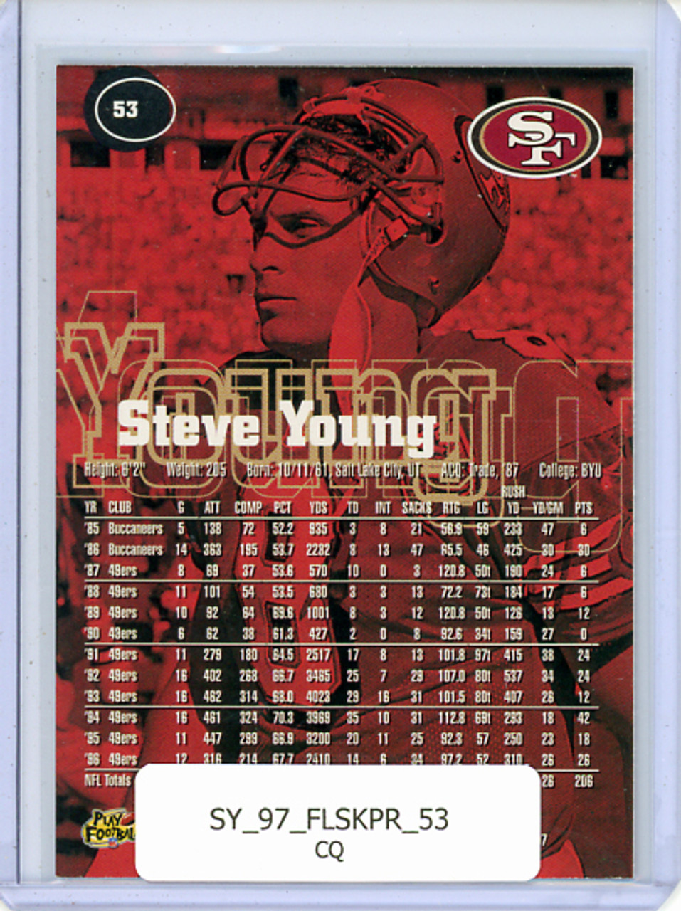 Steve Young 1997 Skybox Premium #53 (CQ)