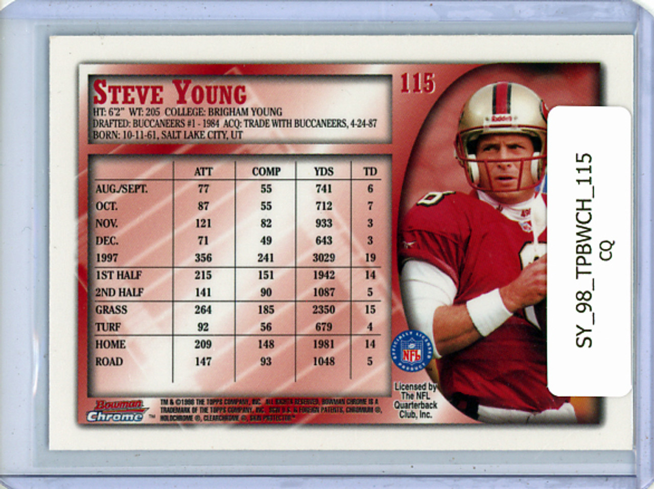 Steve Young 1998 Bowman Chrome #115 (CQ)