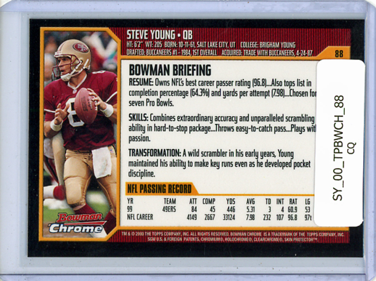Steve Young 2000 Bowman Chrome #88 (CQ)