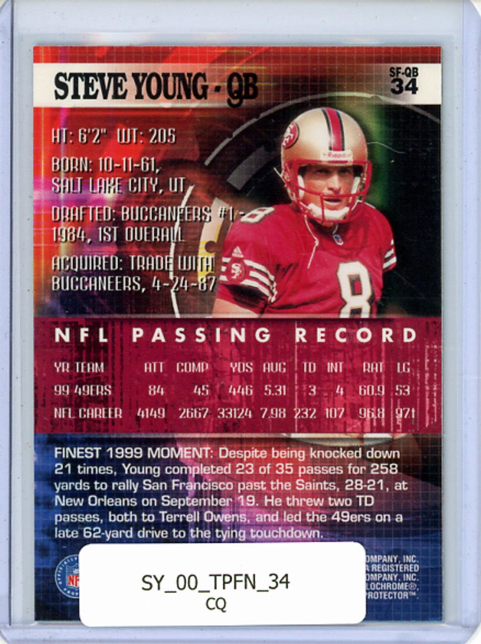 Steve Young 2000 Finest #34 (CQ)