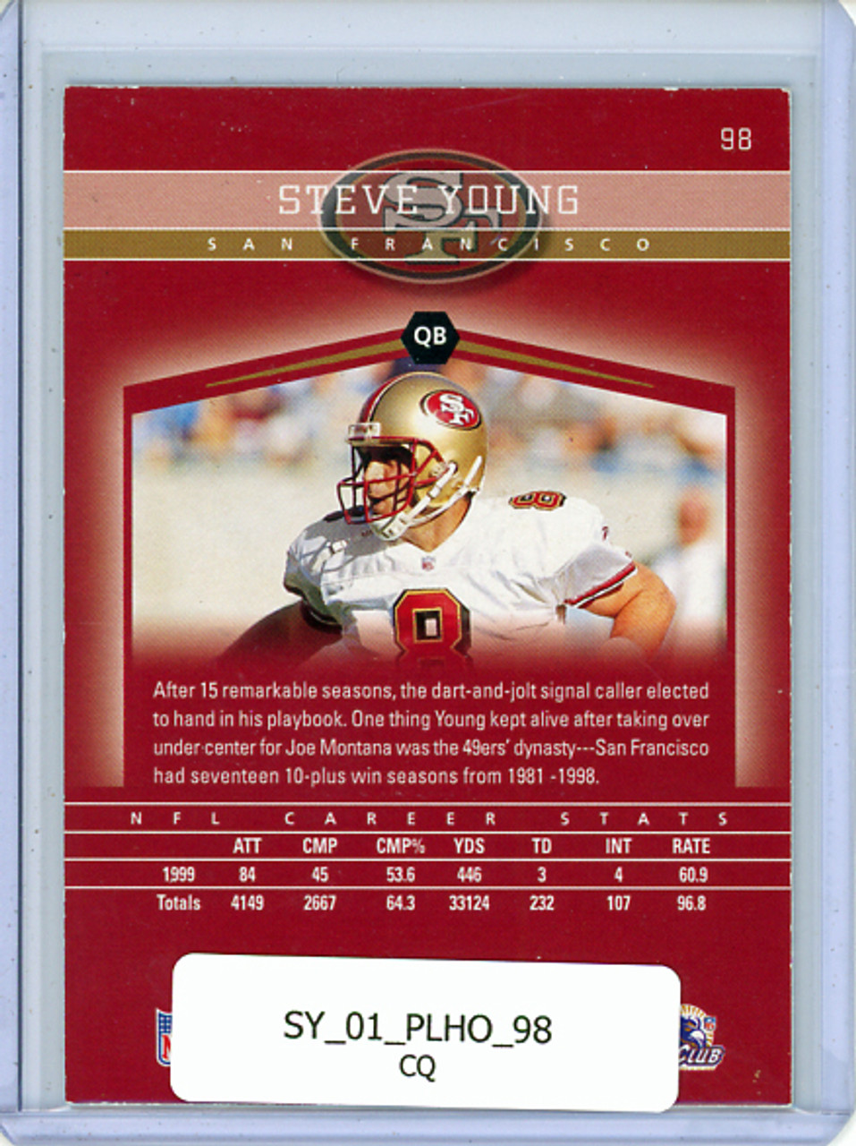 Steve Young 2001 Playoff Honors #98 (CQ)