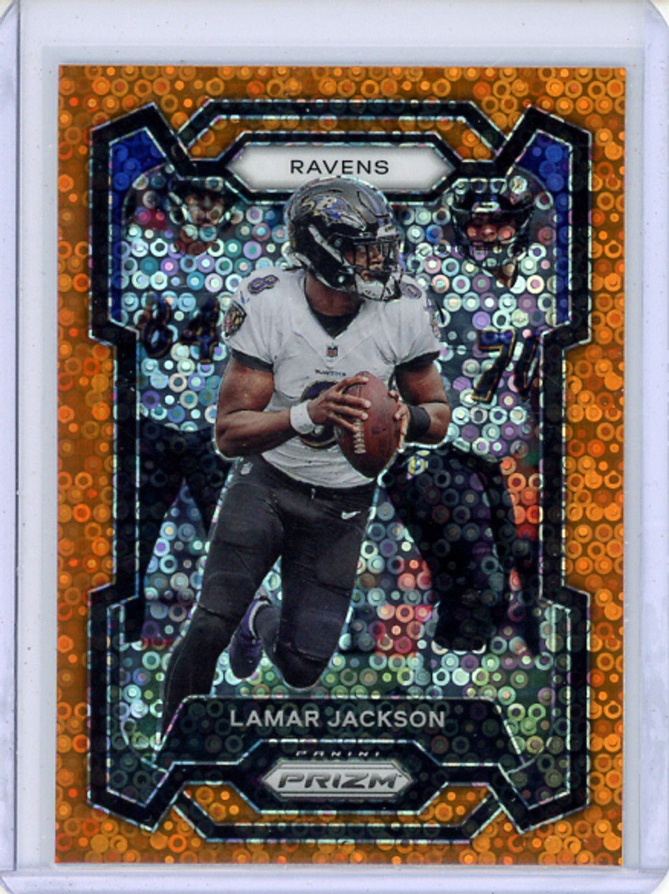 Lamar Jackson 2023 Prizm #18 Orange Disco (CQ)