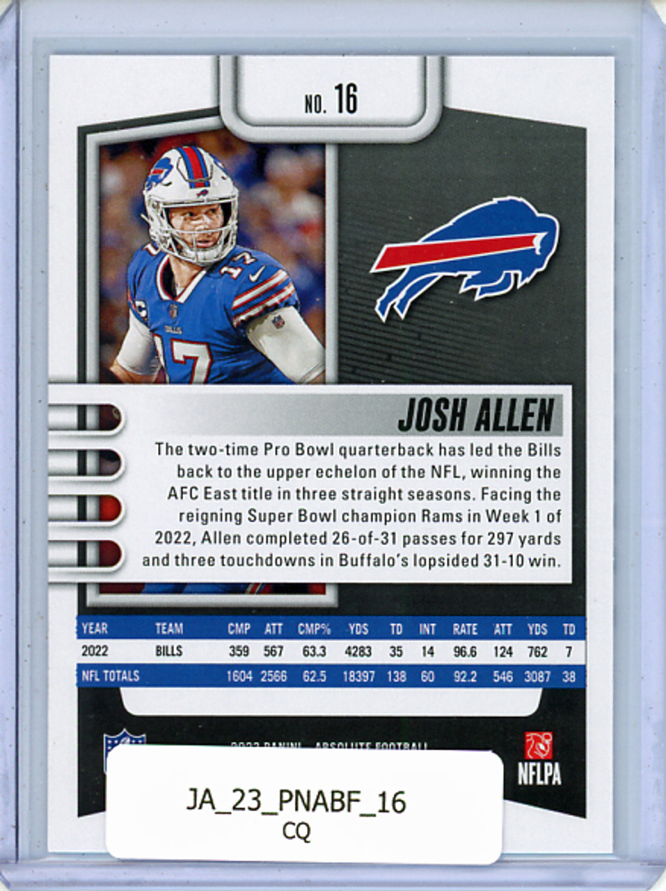 Josh Allen 2023 Absolute #16 (CQ)