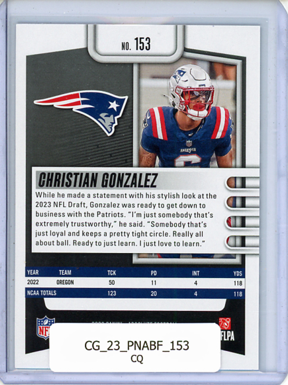 Christian Gonzalez 2023 Absolute #153 (CQ)