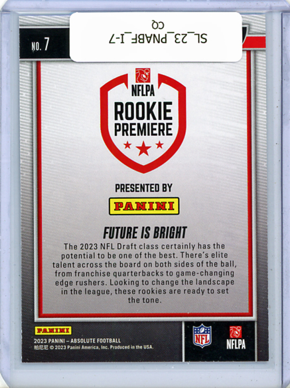 2023 NFLPA Rookie Premiere 2023 Absolute, Introductions #7 (CQ)
