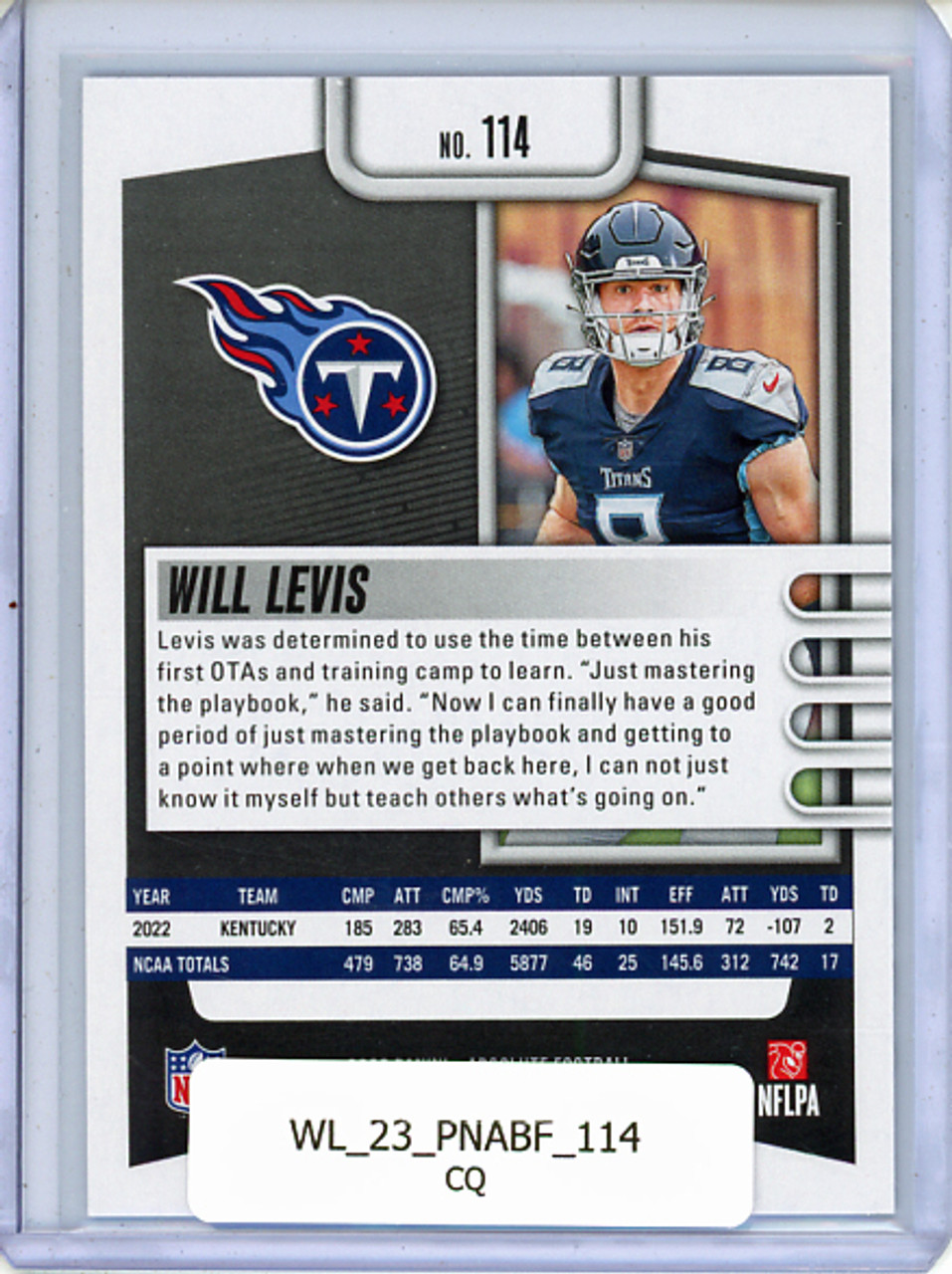 Will Levis 2023 Absolute #114 (CQ)