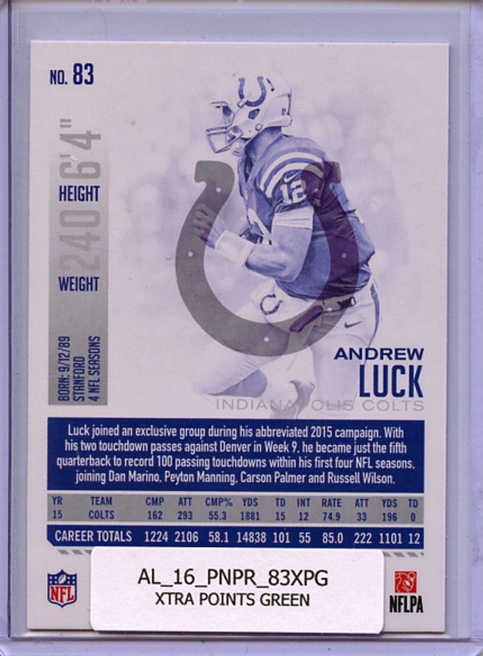 Andrew Luck 2016 Prestige #83 Xtra Points Green