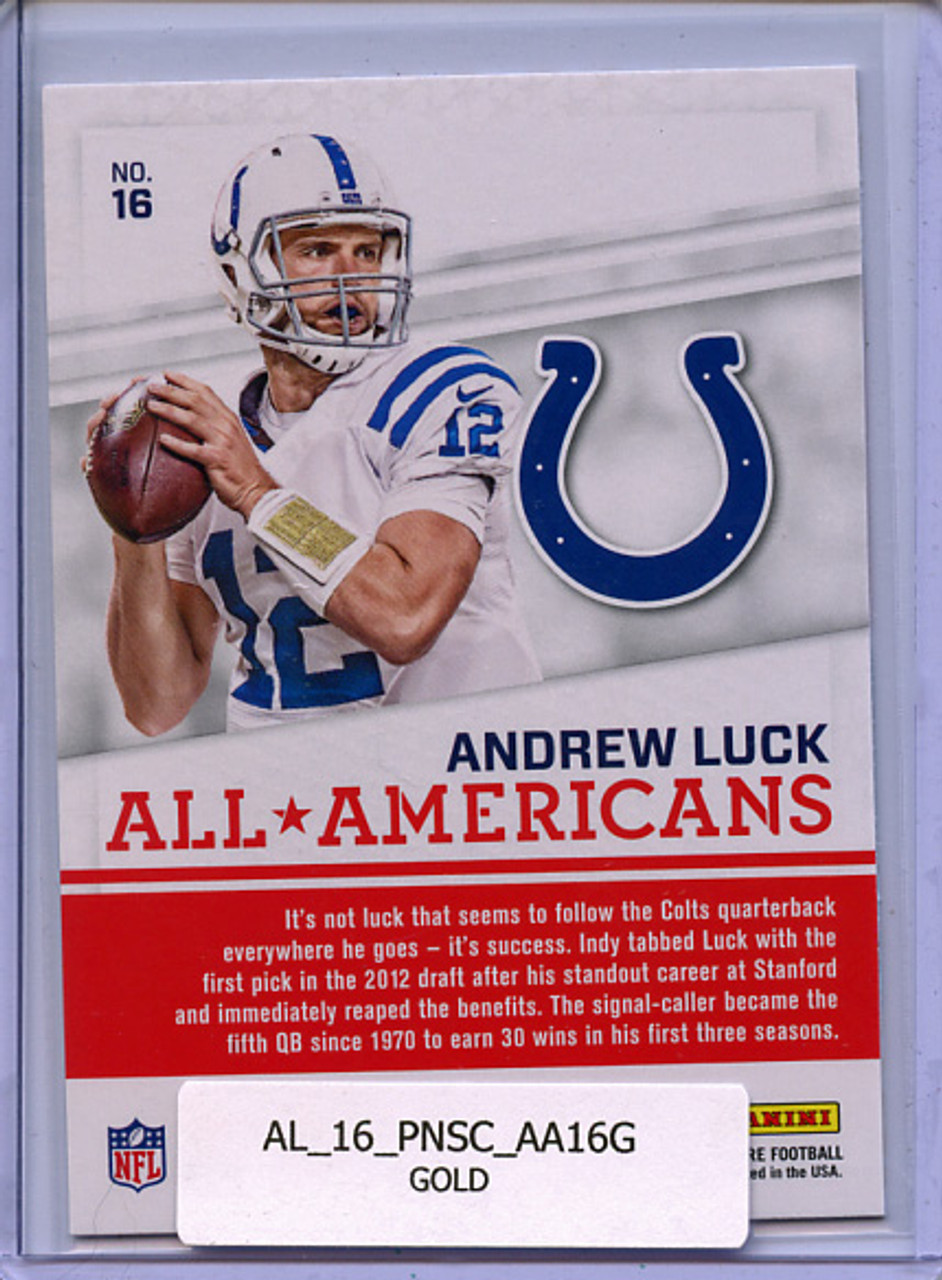 Andrew Luck 2016 Score, All-Americans #16 Gold