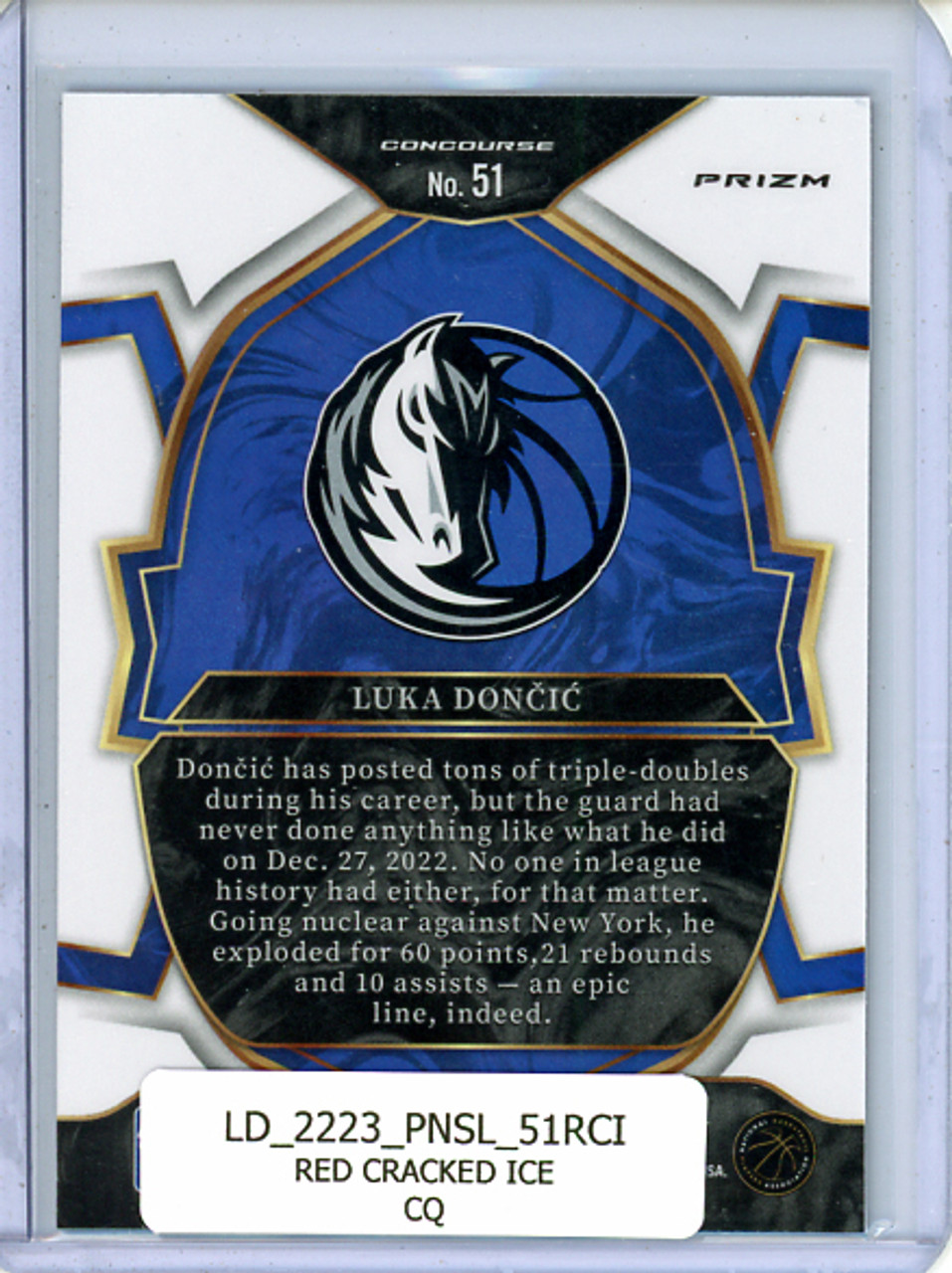 Luka Doncic 2022-23 Select #51 Concourse Red Cracked Ice (CQ)