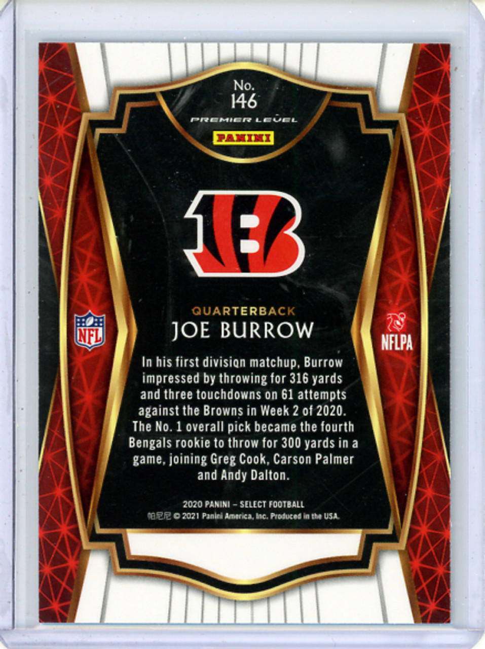 Joe Burrow 2020 Select #146 Premier Level (1) (CQ)