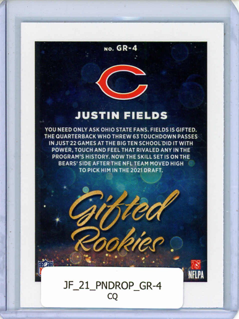 Justin Fields 2021 Donruss Optic, Gifted Rookies #GR-4 (CQ)