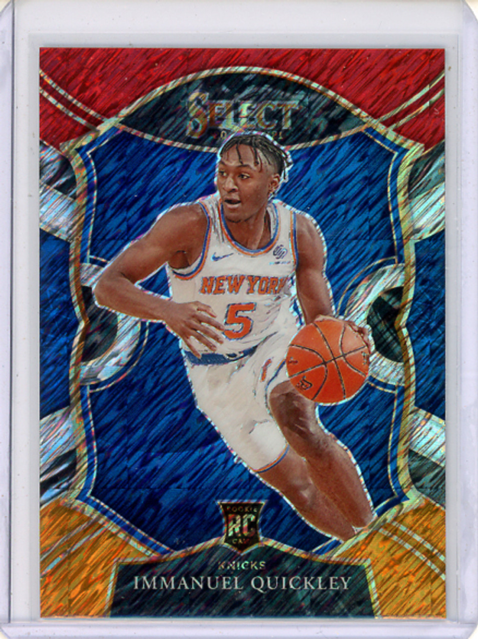 Immanuel Quickley 2020-21 Select #85 Concourse Red White Orange Shimmer (CQ)