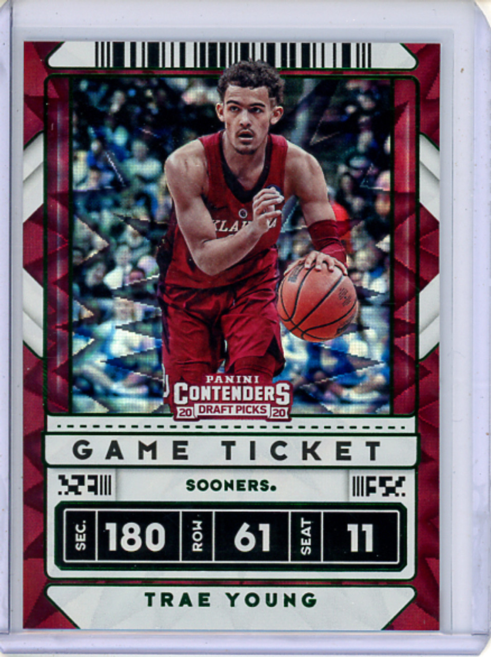 Trae Young 2020-21 Contenders Draft Picks #23 Variations Game Ticket Green Explosion (CQ)