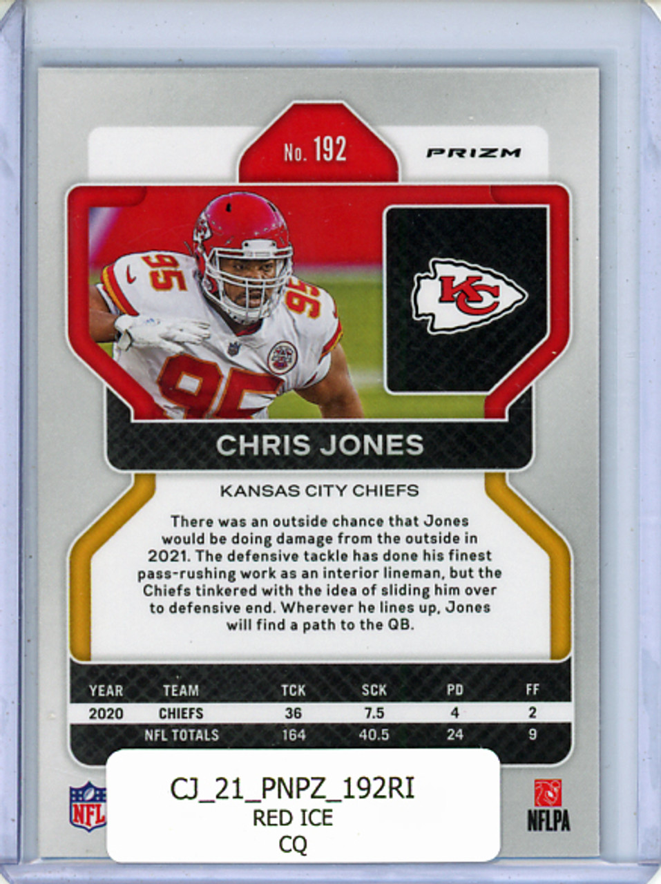 Chris Jones 2021 Prizm #192 Red Ice (CQ)