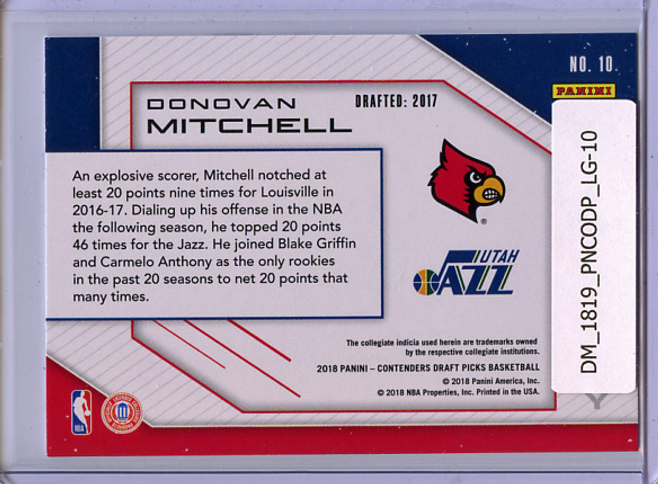 Donovan Mitchell 2018-19 Contenders Draft Picks, Legacy #10
