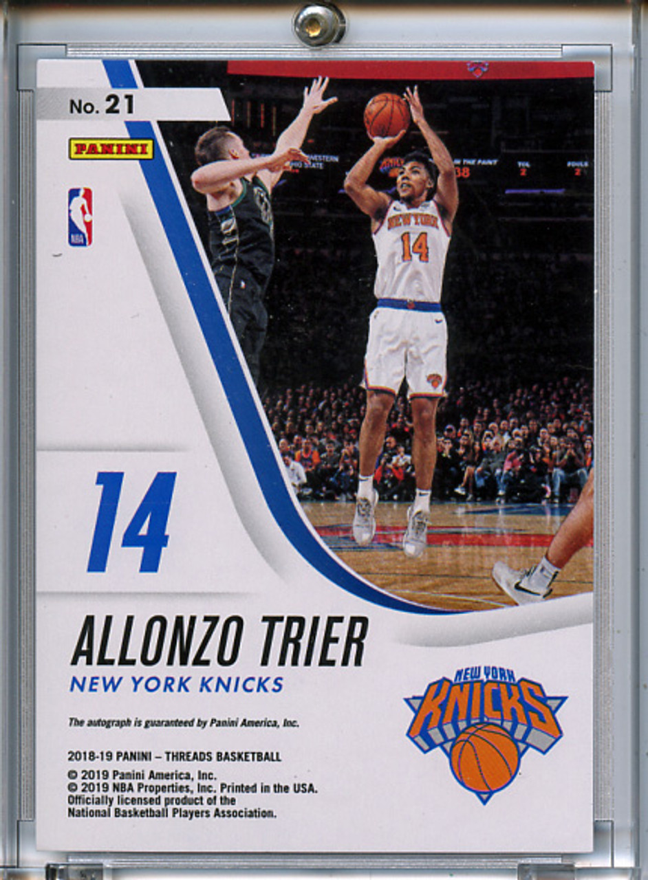 Allonzo Trier 2018-19 Threads, Rookie Signatures #21