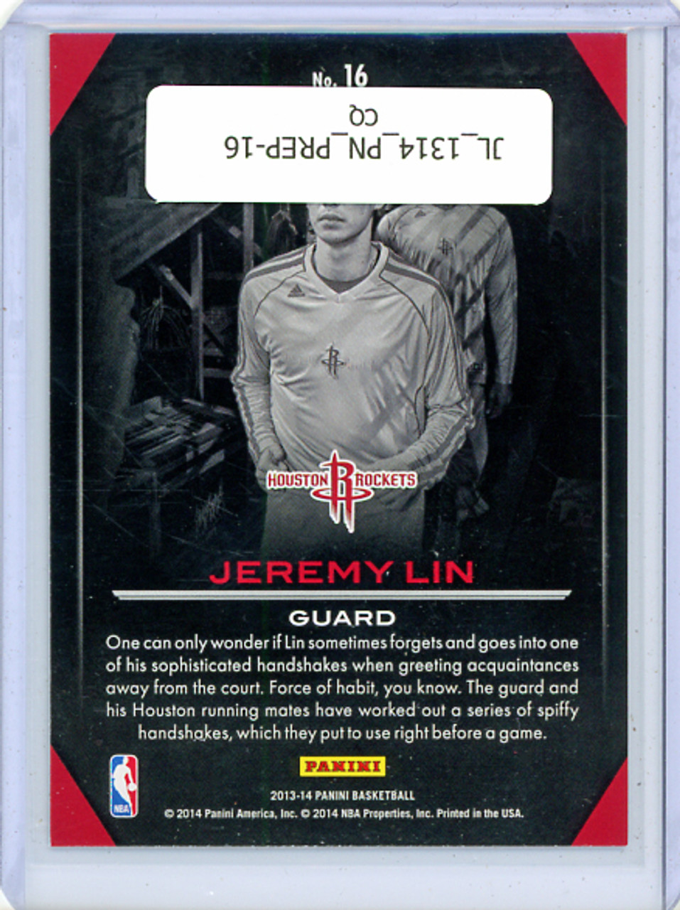 Jeremy Lin 2013-14 Panini, Preparation #16 (CQ)