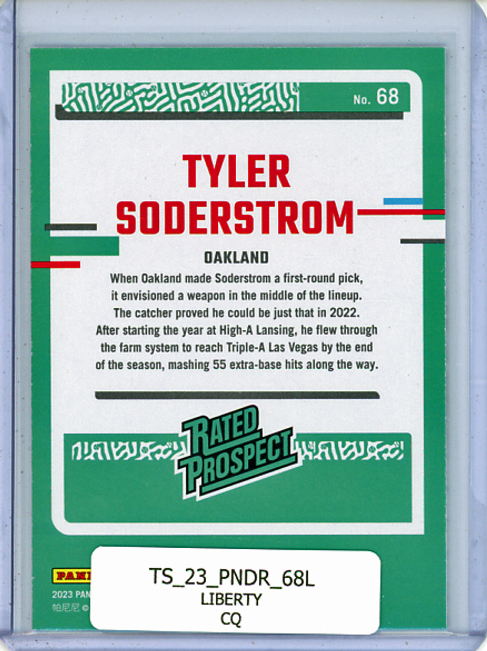 Tyler Soderstrom 2023 Donruss #68 Rated Prospect Liberty (CQ)