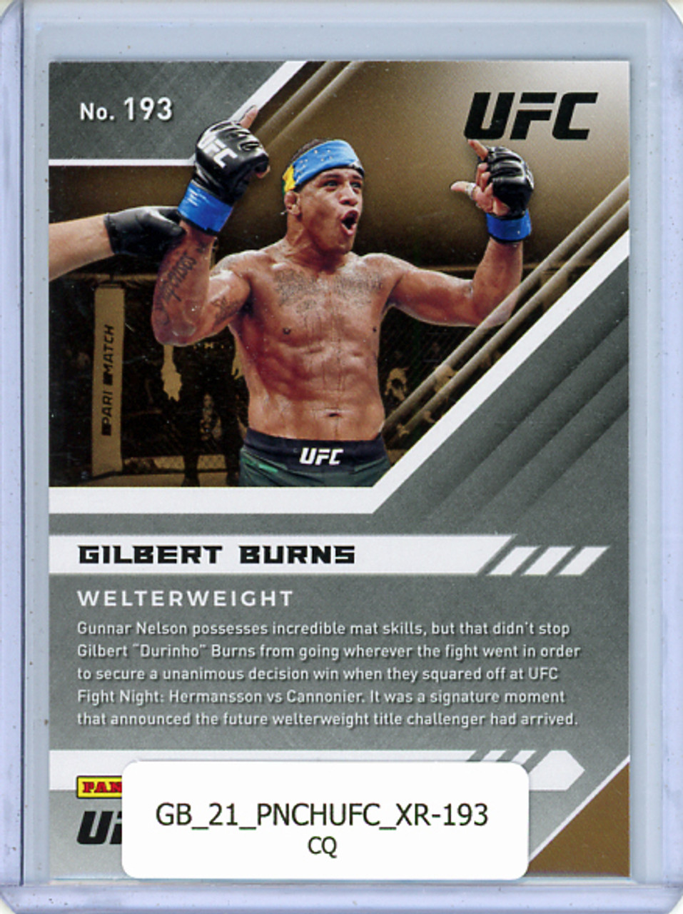 Gilbert Burns 2021 Chronicles UFC, XR #193 (CQ)