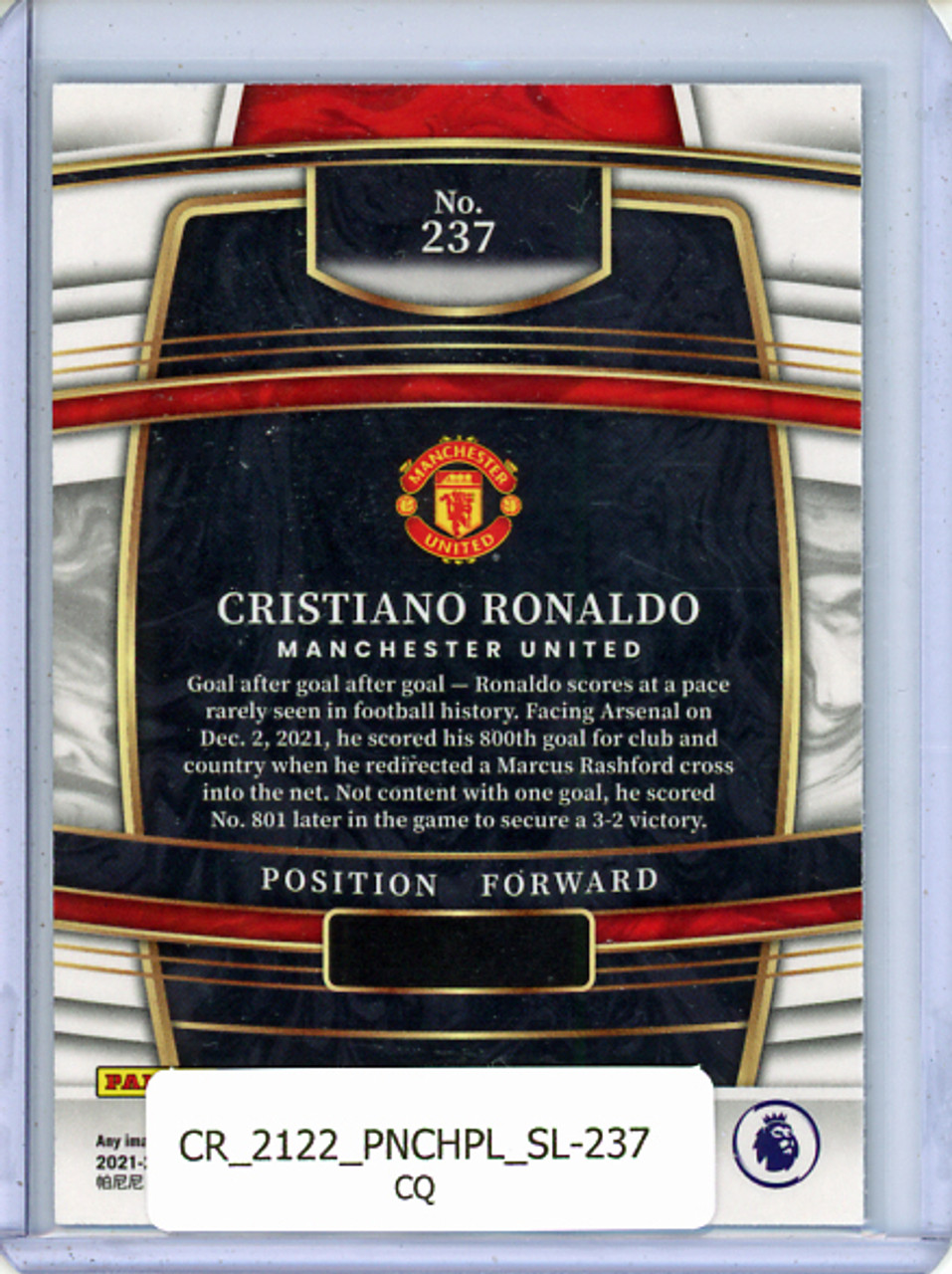 Cristiano Ronaldo 2021-22 Chronicles Premier League, Select #237 (CQ)