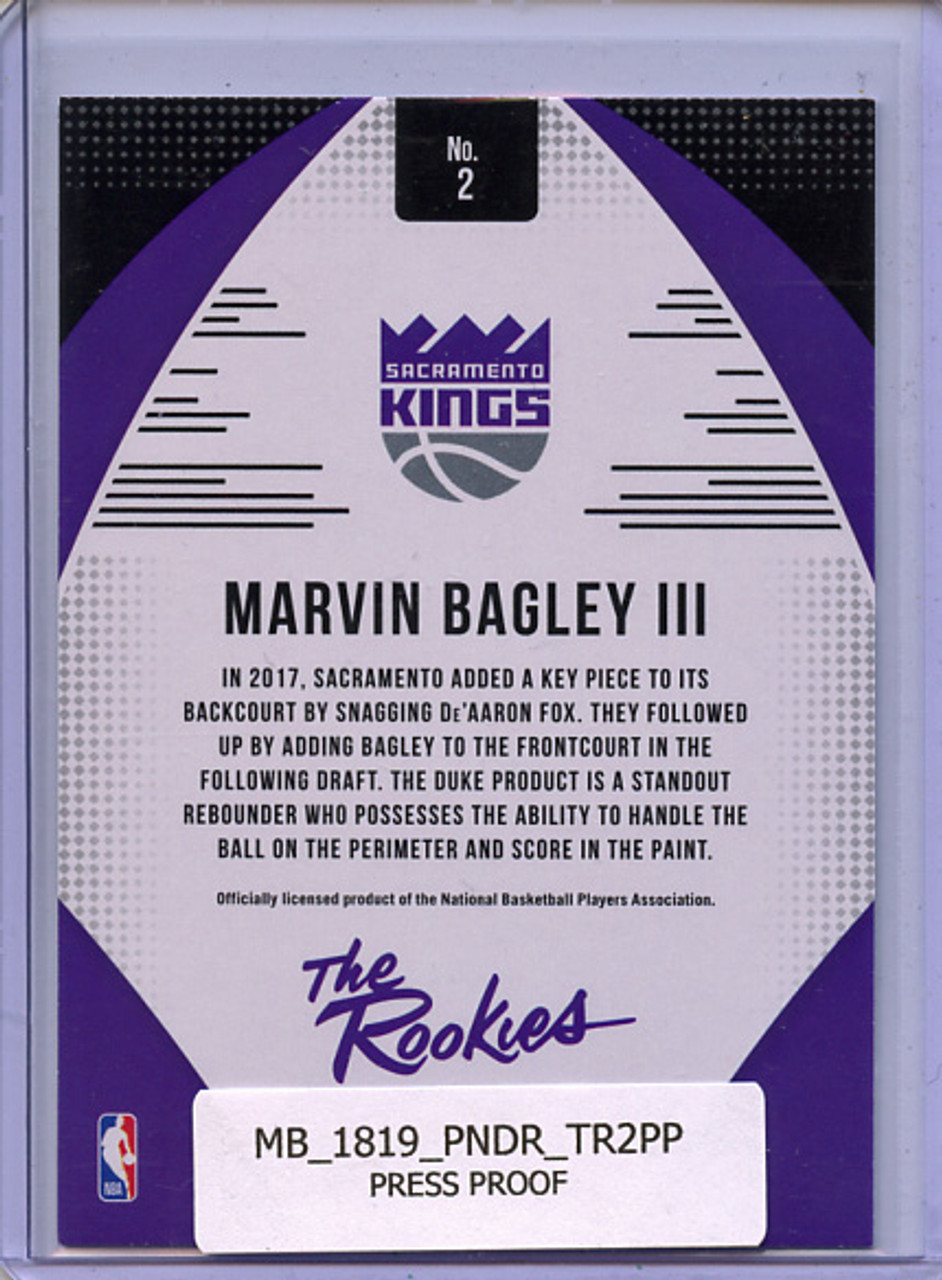 Marvin Bagley III 2018-19 Donruss, The Rookies #2 Press Proof