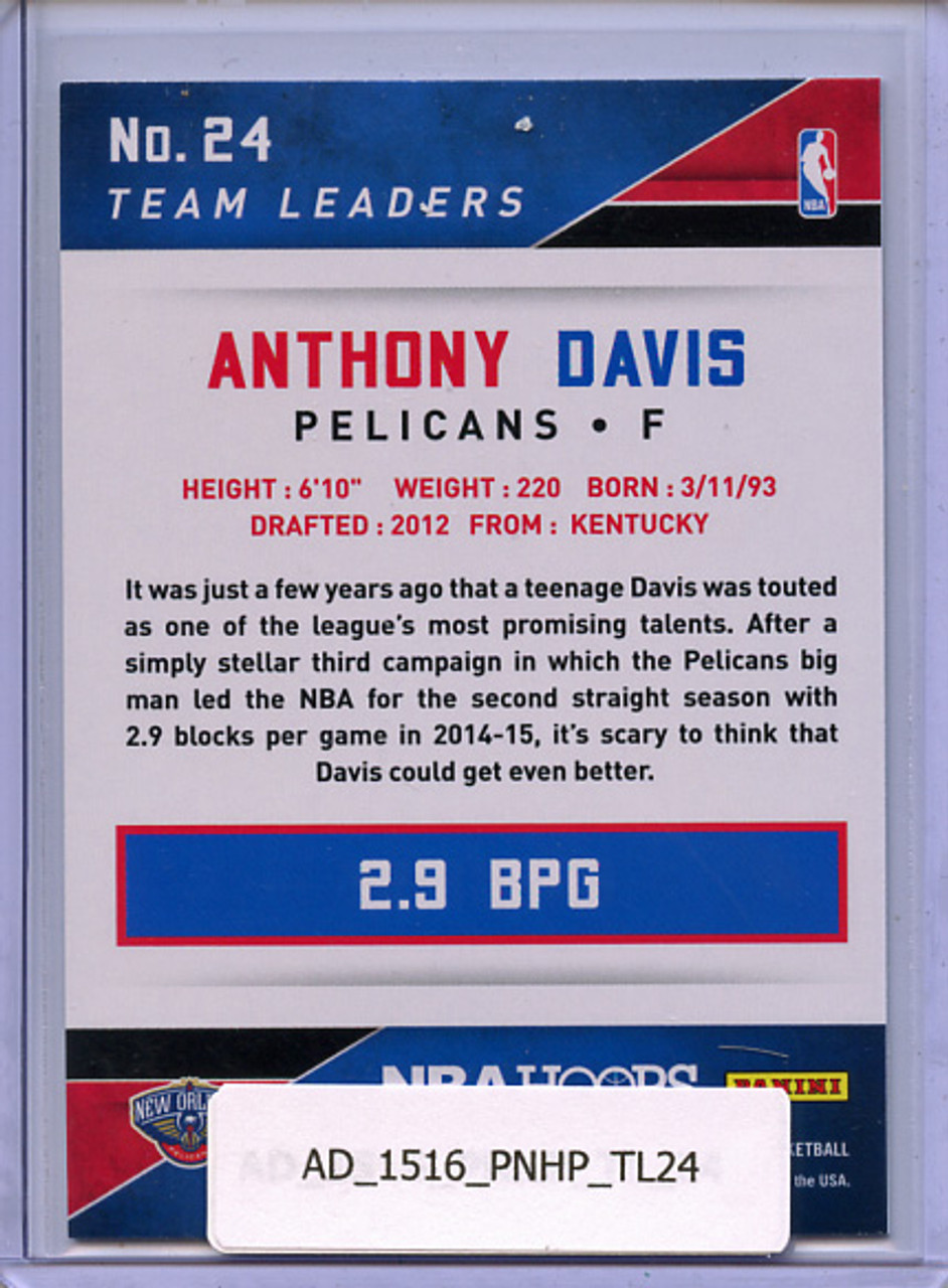 Anthony Davis 2015-16 Hoops, Team Leaders #24
